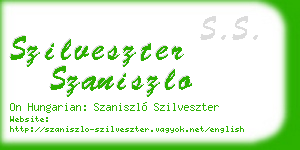 szilveszter szaniszlo business card