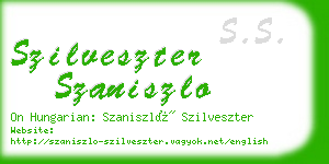 szilveszter szaniszlo business card